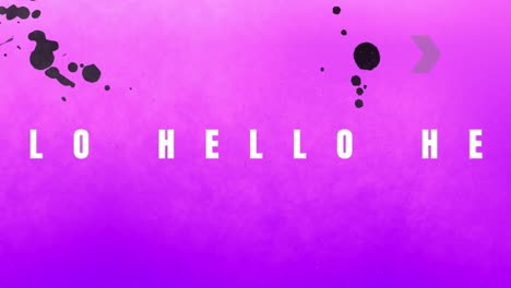 Animation-of-hello-text-over-shapes-on-green-background