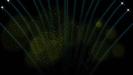 Animation-of-fireworks-on-black-background