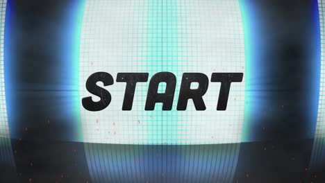 Animation-of-start-text-over-glowing-screen