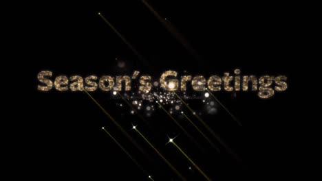 Animation-of-season's-greetings-text-over-fireworks-on-black-background