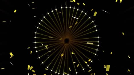 Animation-of-fireworks-and-confetti-on-black-background