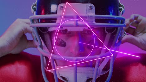 Animation-of-neon-shapes-and-data-processing-over-caucasian-american-football-player