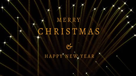 Animation-of-merry-christmas-and-happy-new-year-text-over-fireworks-on-black-background