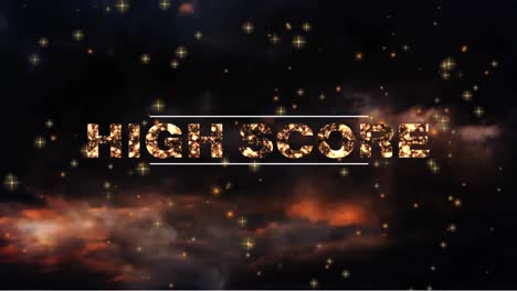 Animation-Von-Highscore-Text-über-Leuchtenden-Sternen