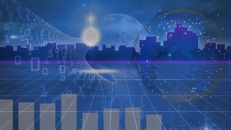 Animation-of-data-processing-over-globe-with-digital-city