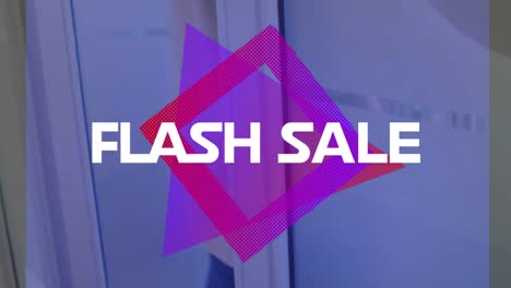 Animation-of-flash-sale-text-over-man-walking