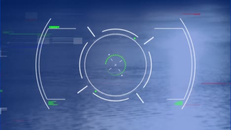 Animation-Der-Datenverarbeitung-Mit-Scope-Scanning-Und-Interferenzen-über-Meer