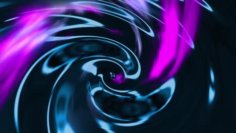 Animation-Von-Violetten-Spuren-über-Einem-Sich-Bewegenden-Blauen,-Flüssigen-Hintergrund