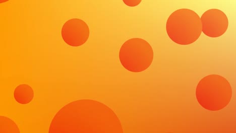 Animation-of-shapes-moving-and-spots-over-orange-background