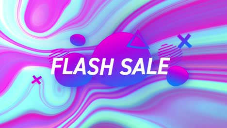 Animation-of-flash-sale-text-over-blue-liquid-background