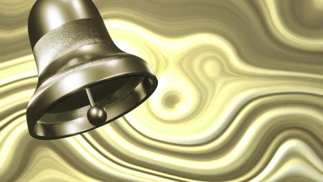Animation-of-bell-over-moving-golden-background