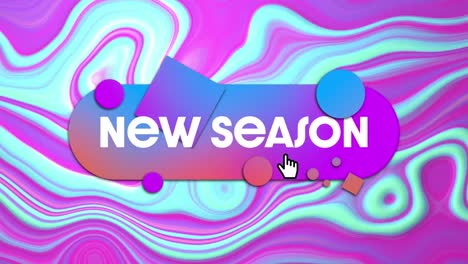 Animation-of-new-season-text-over-pink-liquid-background
