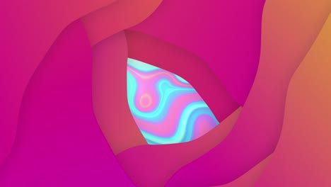 Animation-of-shapes-over-moving-colourful-background
