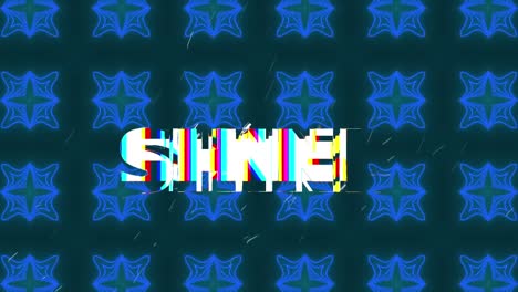 Animation-of-shine-text-and-shapes-on-black-background