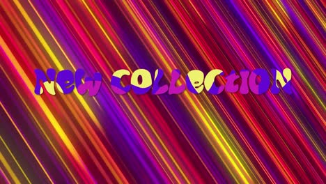 Animation-of-new-collection-text-and-colourful-lines-on-black-background