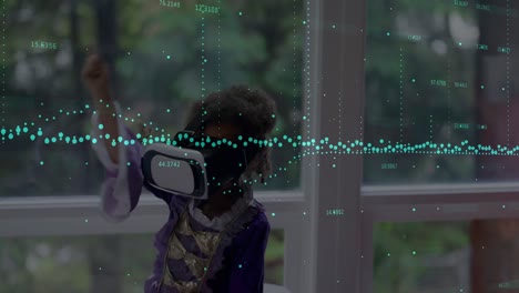 Animation-Der-Finanzdatenverarbeitung-über-Ein-Afroamerikanisches-Mädchen-Mit-VR-Headset