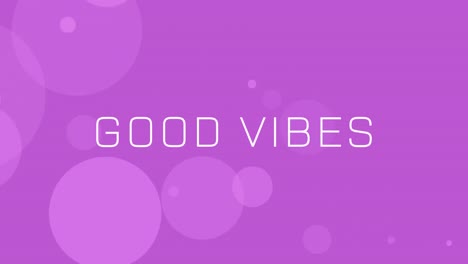 Animation-Von-Good-Vibes-Text-über-Flecken-Auf-Violettem-Hintergrund