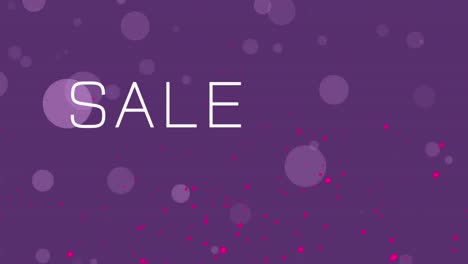 Animation-of-sale-text-over-spots-on-purple-background