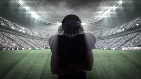 Animation-of-american-football-player-over-stadium