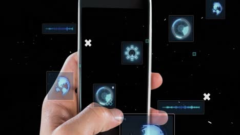 Animation-of-scopes-scanning-and-data-processing-over-smartphone
