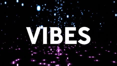 Animation-of-vibes-text-over-light-spots-on-black-background