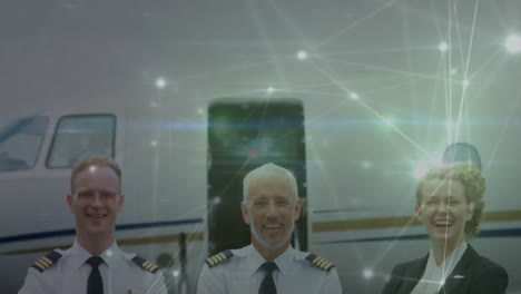 Animation-of-network-of-connections-over-diverse-pilots-at-airport