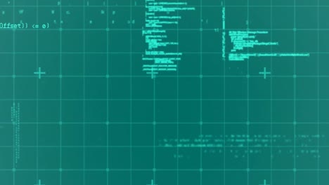 Animation-Der-Datenverarbeitung-über-Ein-Gitternetz-Vor-Grünem-Hintergrund