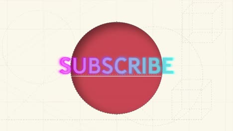 Animation-of-subscribe-text-and-pen-tip-drawing-circle-over-white-background