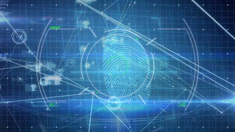 Animation-of-biometric-fingerprint-and-data-processing