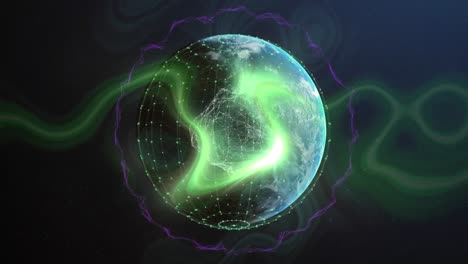 Animation-of-globe-with-connections-and-green-light-trails