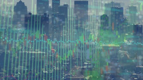 Animation-of-financial-and-statistical-data-processing-over-aerial-view-of-cityscape