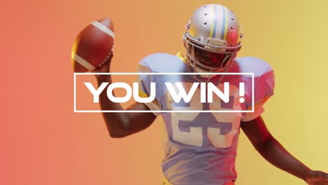 Animation-Von-„You-Win“-Text-Und-Neonformen-über-Einem-American-Football-Spieler-Auf-Neonhintergrund