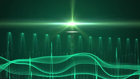 Animation-of-data-processing-and-light-trails-on-black-background