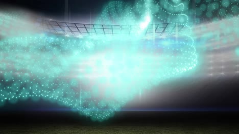 Animation-of-white-spots-moving-over-sports-stadium