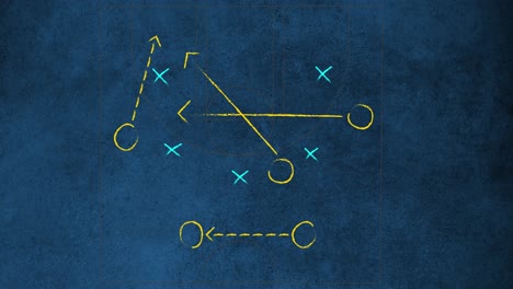 Animación-Del-Plan-Estratégico-De-Un-Partido-De-Fútbol-Sobre-Fondo-Azul-Texturizado.