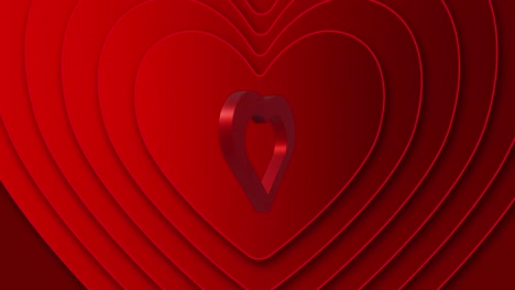 Animation-of-red-hearts-on-red-background