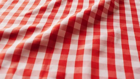 Close-up-of-red-and-white-checkered-blanket-with-copy-space