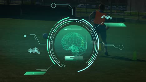 Animation-Der-Datenverarbeitung-über-Verschiedene-Männliche-Fußballspieler