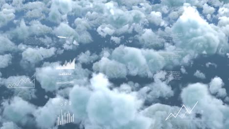 Animation-Der-Statistischen-Datenverarbeitung-Vor-Wolken-Am-Blauen-Himmel