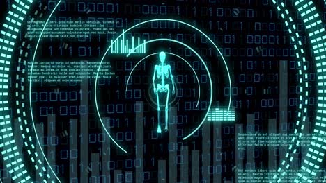 Animation-of-binary-coding-data-processing-and-human-body-over-scopes-scanning