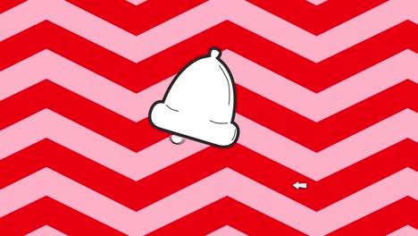 Animation-of-mouse-cursor-on-subscriber-bell-icon-over-red-chevron-pattern-on-pink-background