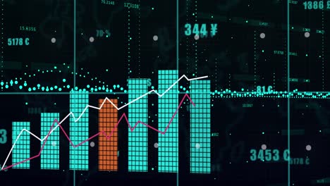 Animation-Der-Statistischen-Und-Finanziellen-Datenverarbeitung-Vor-Schwarzem-Hintergrund