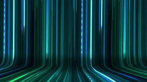 Animation-Grüner-Und-Blauer-Neonlichtspuren-Auf-Schwarzem-Hintergrund
