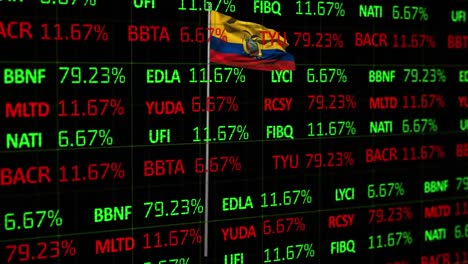 Animación-Del-Procesamiento-De-Datos-Financieros-Sobre-La-Bandera-Del-Ecuador