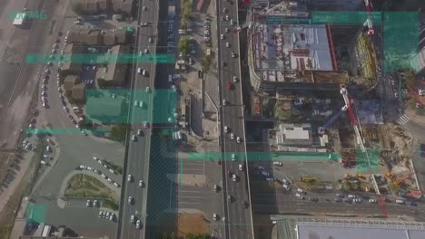 Animation-Der-Datenverarbeitung-über-Dem-Stadtbild