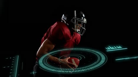 Animation-of-scope-scanning-and-data-processing-over-caucasian-male-american-football-player