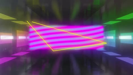 Animation-Der-Datenverarbeitung-über-Neontunnel