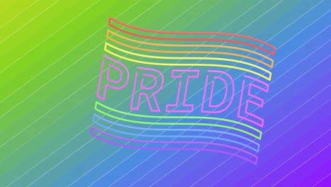 Animation-Von-Neon-Pride-Text-Auf-Gestreiftem-Hintergrund