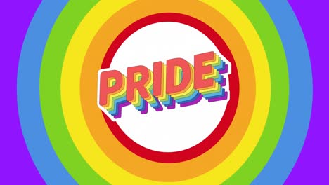 Animation-of-pride-text-over-rainbow-circles-background