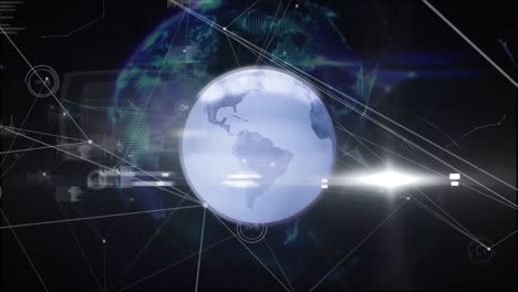 Animation-Eines-Globus-Aus-Plexusnetzwerken,-Der-Sich-über-Ein-Netzwerk-Aus-Verbindungen-Und-Datenverarbeitung-Dreht